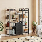 AFLUI Triple Bookshelf with 3 Fabric Drawers, 4-Tier Book Shelf and 10 Display - Image 5