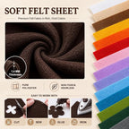 Chocolate Brown Large Felt Fabric 36" x 36", 1.4 mm Soft Felt Sheet, Nonwoven - Image 4
