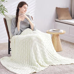 Knitted Weighted Blanket for Adult, No Beads Heavy Blanket 50” x 60'' 5lbs - Image 8