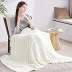 Knitted Weighted Blanket for Adult, No Beads Heavy Blanket 48” x 72'' 12lbs - Image 7