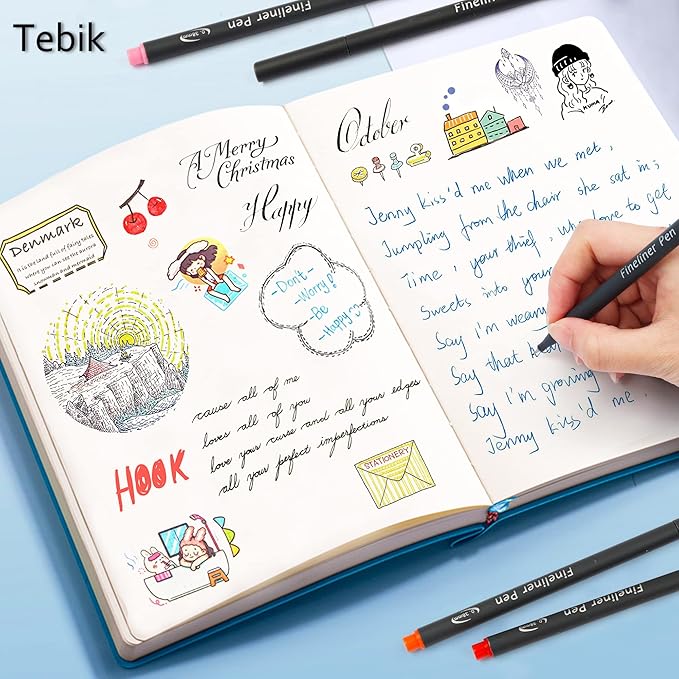 Tebik 80 Pack Planner Colored Pens, 72 Colors Drawing Pens - Image 5