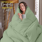 Utopia Bedding Twin Comforter Duvet Insert, Quilted Sage Green Comforter - Image 5