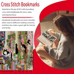 VIGEGU 5 Pcs Cat Book Stamped Cross Stitch Bookmark Kits - Image 3