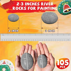 ReePlan 105PCS Rocks for Painting Bulk, 2-3 Inches Natural Smooth River Rocks - Image 2