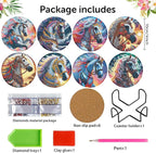 8 Pack Horse Diamond Art Coasters Kit for - Image 2