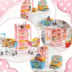 164Pcs Mini Shopping Cart Basket Miniature Food Drink Toy Supermarket Metal - Image 5