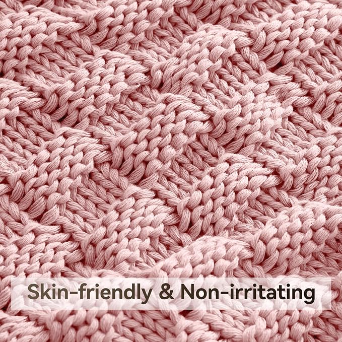 Knitted Weighted Blanket Adult, No Beads Heavy Blanket 48” x 72'' 15lbs - Image 4