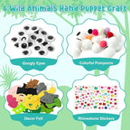 WATINC 6Pcs Hand Puppet Making Kit, Art Craft Felt Sock Puppet Toys, Creative - Image 2