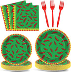 100 Pcs Chili Cook Off Party Plates and Napkins Set Pepper Birthday Decorations by Qyeahkj