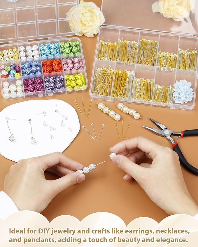 FIVEIZERO 900 PCS Eye Pins and Flat Head Pins - Image 5