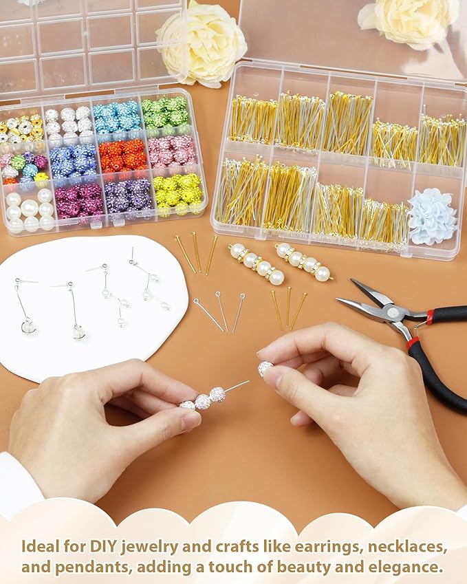 FIVEIZERO 900 PCS Eye Pins and Flat Head Pins - Image 5