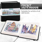Prudiut Pocket Sketchbook 5 x 5 in, 80 Sheets, elastic closure and ribbon - Image 2