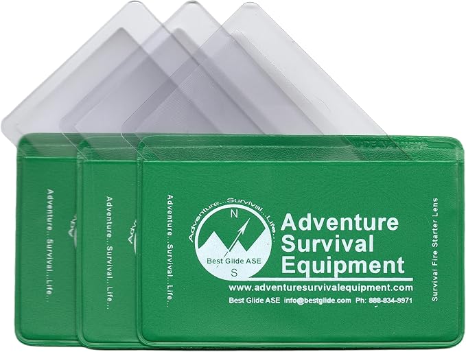 Best Glide ASE Credit Card Size Fresnel Lens Fire Starter and Magnifier Lenses by Best+Glide+ASE