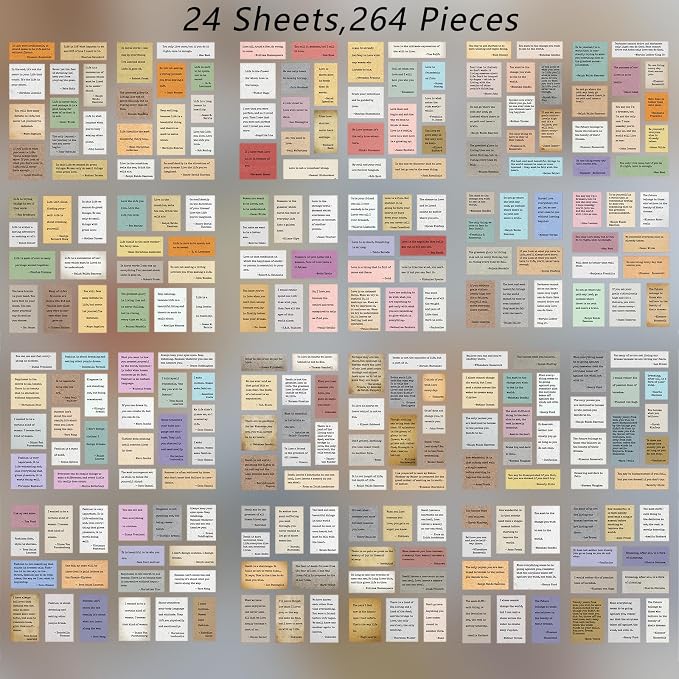 Prstincol 24 Sheets Vintage Motivational Quote Stickers Pad wtih Tweezer - Image 6