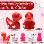 150 Pcs Valentine's Day Resin Mini Ducks Red Pink White Heart Valentines Day - Image 2