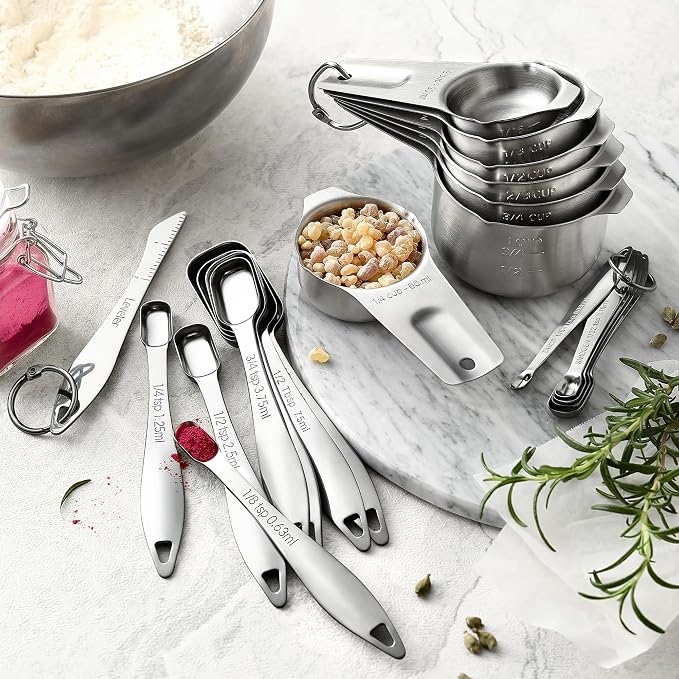 Spring Chef Stainless Steel Measuring Cups and Spoons Set of 20 w/Leveler | - Image 3