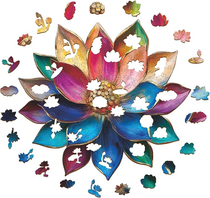 Bodhipnjoy Wooden Puzzles for Adults, 500 Pieces Stainless Glass Lotus Flower - Image 8