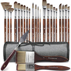 Fuumuui 25pcs Paint Brush Set, Professional 9 Shapes by FUUMUUI