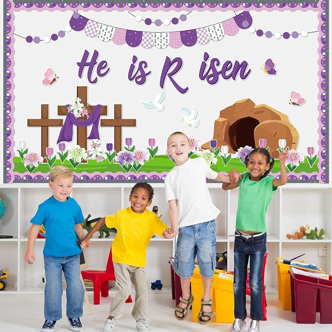 Supervitae 86 Pcs Christian Easter Bulletin Board Decorations Set Religious - Image 4