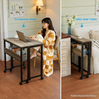 GreenForest Folding Desk with Wheels, 31.5" Rolling Table - Image 6