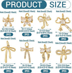 FASHEWELRY Alloy Bowknot Charms Links Golden Bow Tie Connector Charms Metal Bow - Image 2