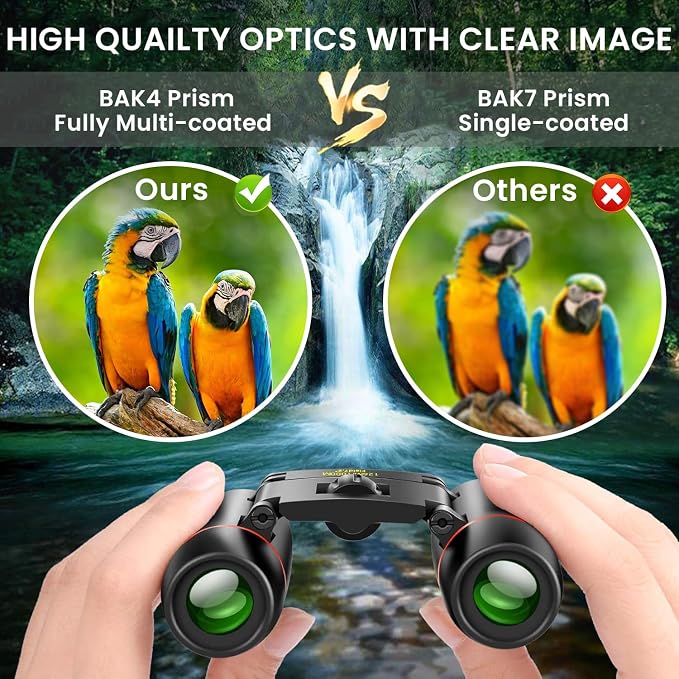 POLDR 12X25 Small Pocket Binoculars Compact Adults, Mini Kids Binoculars Boys - Image 5