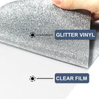 Silver Glitter Heat Transfer Vinyl 12" x 8 ft HTV - Image 4