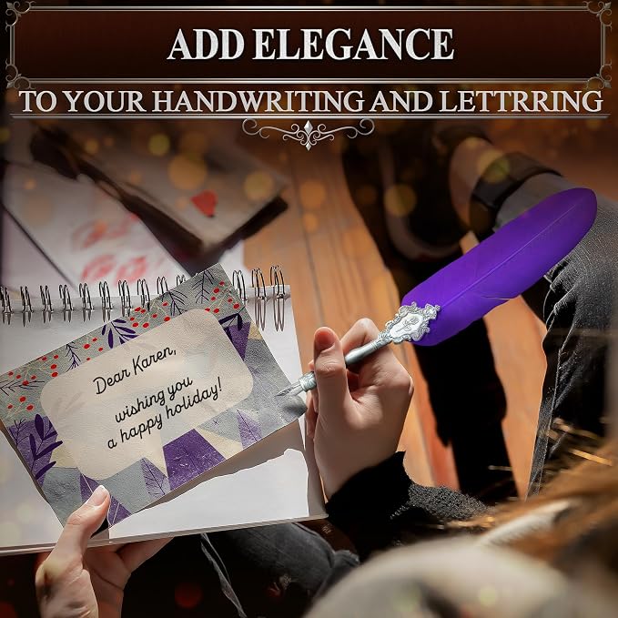 Victorian Writing Quill and Ink Set – Stainless Steel Dip Pen Feather Quill Pen - Image 6