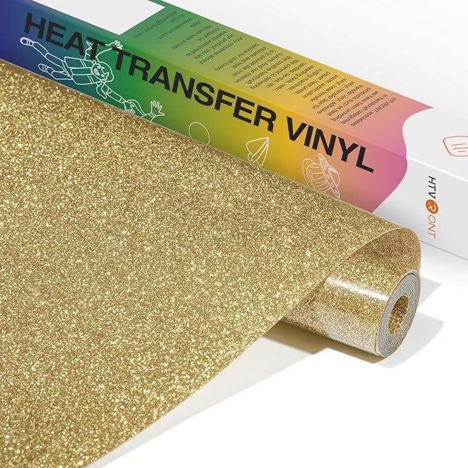 HTVRONT Champagne Glitter HTV- 10” x 5ft Champagne Glitter Iron On Vinyl | by HTVRONT