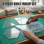 4 Pcs Quilting Ruler Set, 60 Degree Triangle and Diamond, 45 Degree Diamond - Image 4