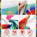 Oudain 6 Pcs Tie Dye 70s Party Decoration Hippie Tablecloth - Image 3