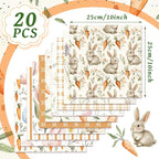 HunnmingRe 20 Pcs 10''x10'' Easter Quilting Fabric Square Bundle Watercolor - Image 2
