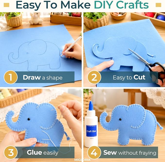 Felt Fabric Sheet 18 x 18 Inch, 1.6mm Thick | Soft and Flexible Nonwoven - Image 4