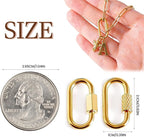 Stainless Steel Screw Lock Charms Carabiner Bracelet, 18K Gold Plated, 10 Pieces - Image 2