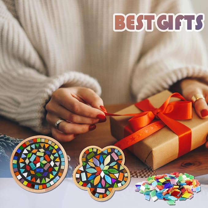 DIY Mosaic Craft Kit for Adults, Stained Glass Kits Mosaics Tiles for Crafts - Image 7