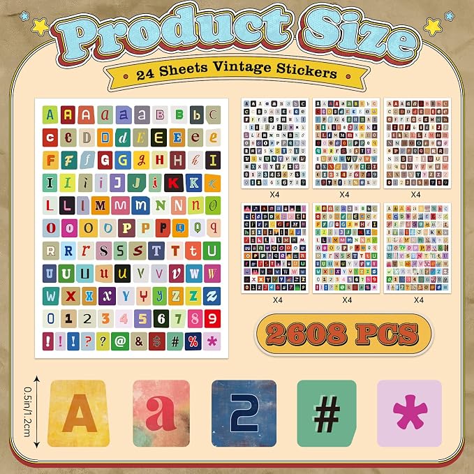 2608Pcs Magazine Letter Stickers - Image 2