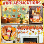 80PCS Wooden Fall Ornaments to Paint Thanksgiving Decorations, 10 Styles DIY - Image 6
