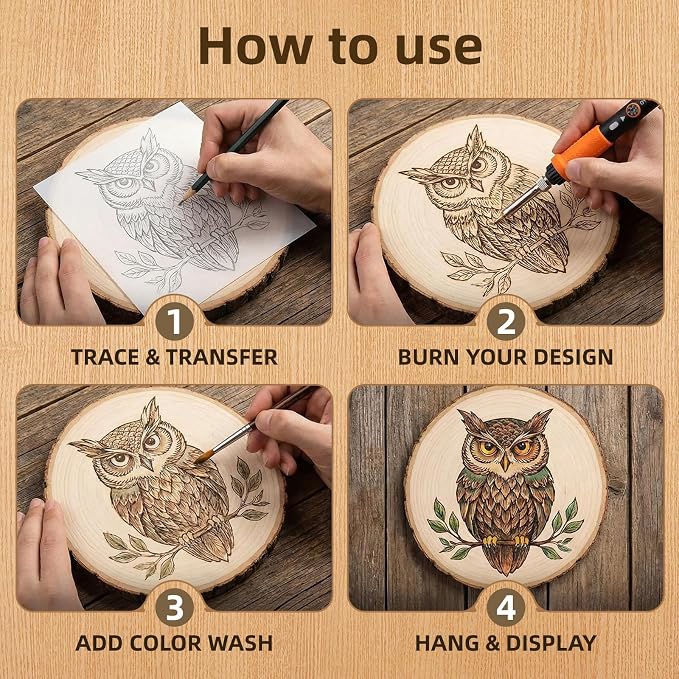 Zeadylaris Wood Burning Kit for Beginner- 81Pcs All-in-One Wood Burning Tool - Image 7