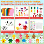 WATINC 12Pcs Hand Puppet Making Kit, Art Craft Felt Sock Puppet Toys, Creative - Image 3
