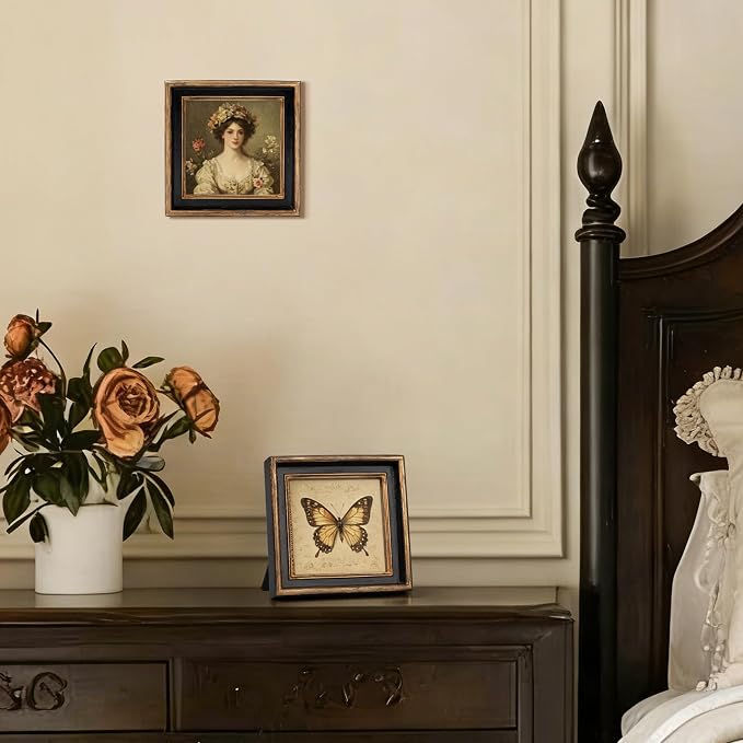 AELS 4x4 Inch Vintage Picture Frame, Photo Display, Tabletop Wall Hanging - Image 5