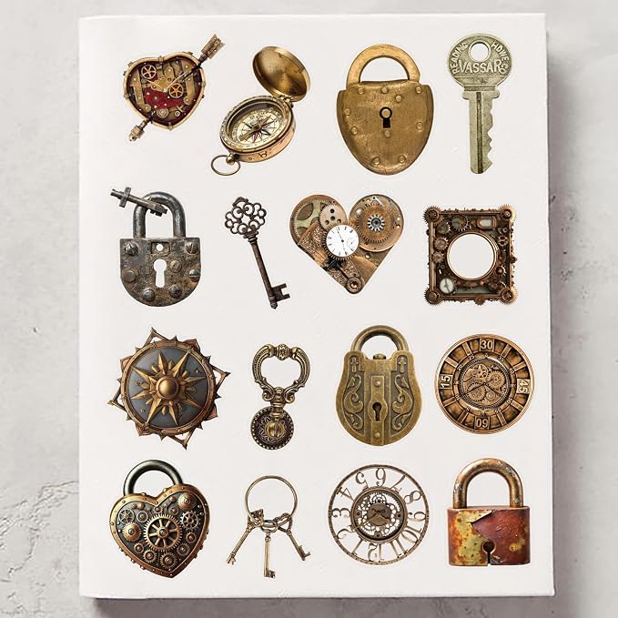 50 PCS Retro Mechanical Stickers - Image 2