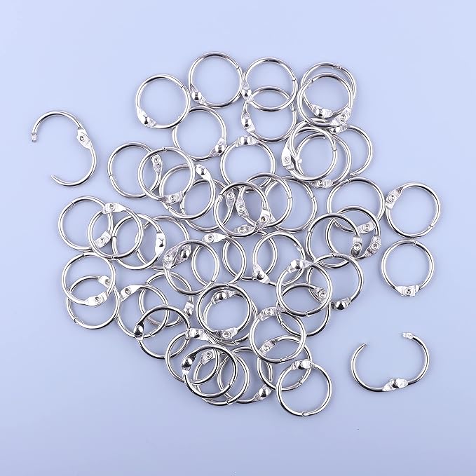 AKONEGE 0.75 Inch Loose Leaf Binder Rings, Small Office Book Rings, Nickel - Image 5
