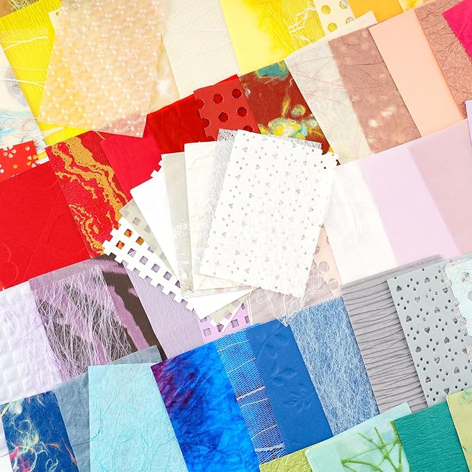 208 Pcs Scrapbook Supplies Kit, 12 Color Textured Scrapbook Paper and Mesh - Image 4