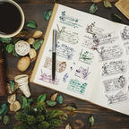 GLOBLELAND Vintage Floral Calendar Clear Stamps Floral Postage Silicone Stamps - Image 2