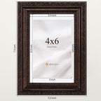 eletecpro 4x6 Vintage Picture Frame, Glass Cover, Horizontal or Vertical - Image 3