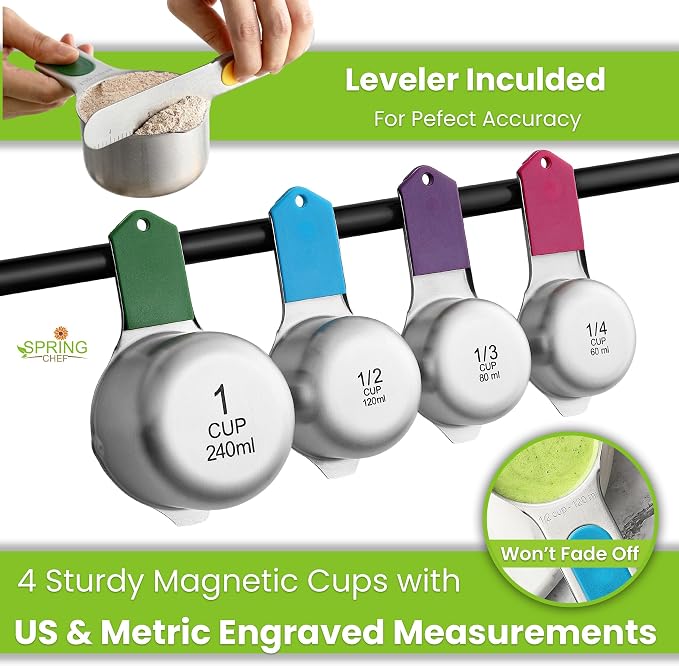 Spring Chef Magnetic Measuring Cups & Spoons Set of 9 - Image 4