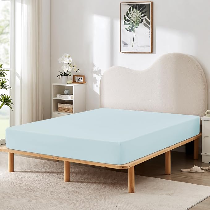 HBHLFZ Queen Fitted Sheet Only, Soft Breathable Bottom Sheet by HBHLFZLuxuryHomeLife