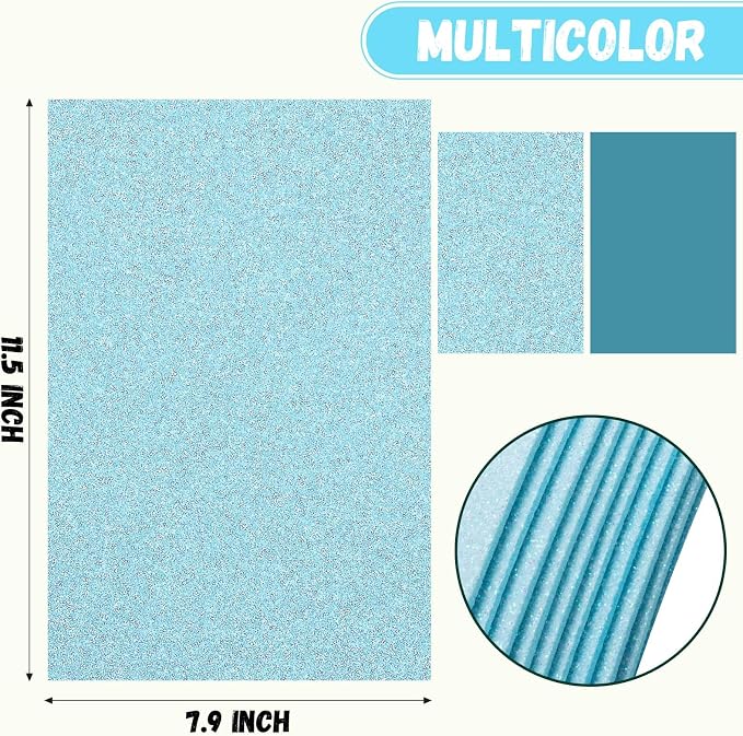10 Pack Glitter Foam Sheets Craft 8 x 12 inch | Sparkles Foam Paper - Image 2