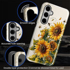 for Samsung Galaxy S24 Case, Sunflowers Bees Pattern Glossy 2 in 1 Shockproof - Image 5