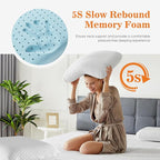 DUMOS Memory Foam Pillows for Sleeping 1 Pack, Bed Pillows for Adults - Image 2